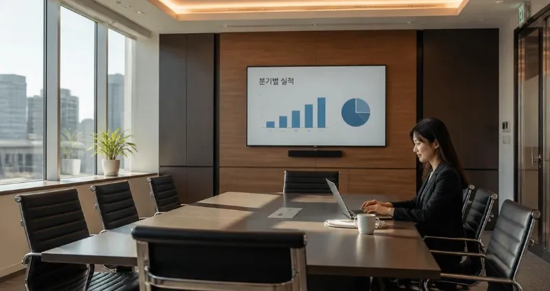 사람이 없는 현대적인 밝은 회의실 전체샷, 창가 자연광